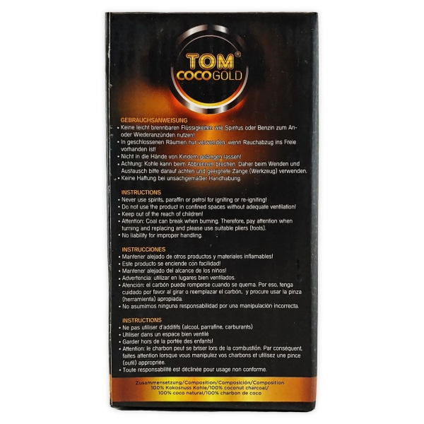 TOM Coco Gold Premium Shisha Kohle 72 Würfel 1kg Kokoskohle 4